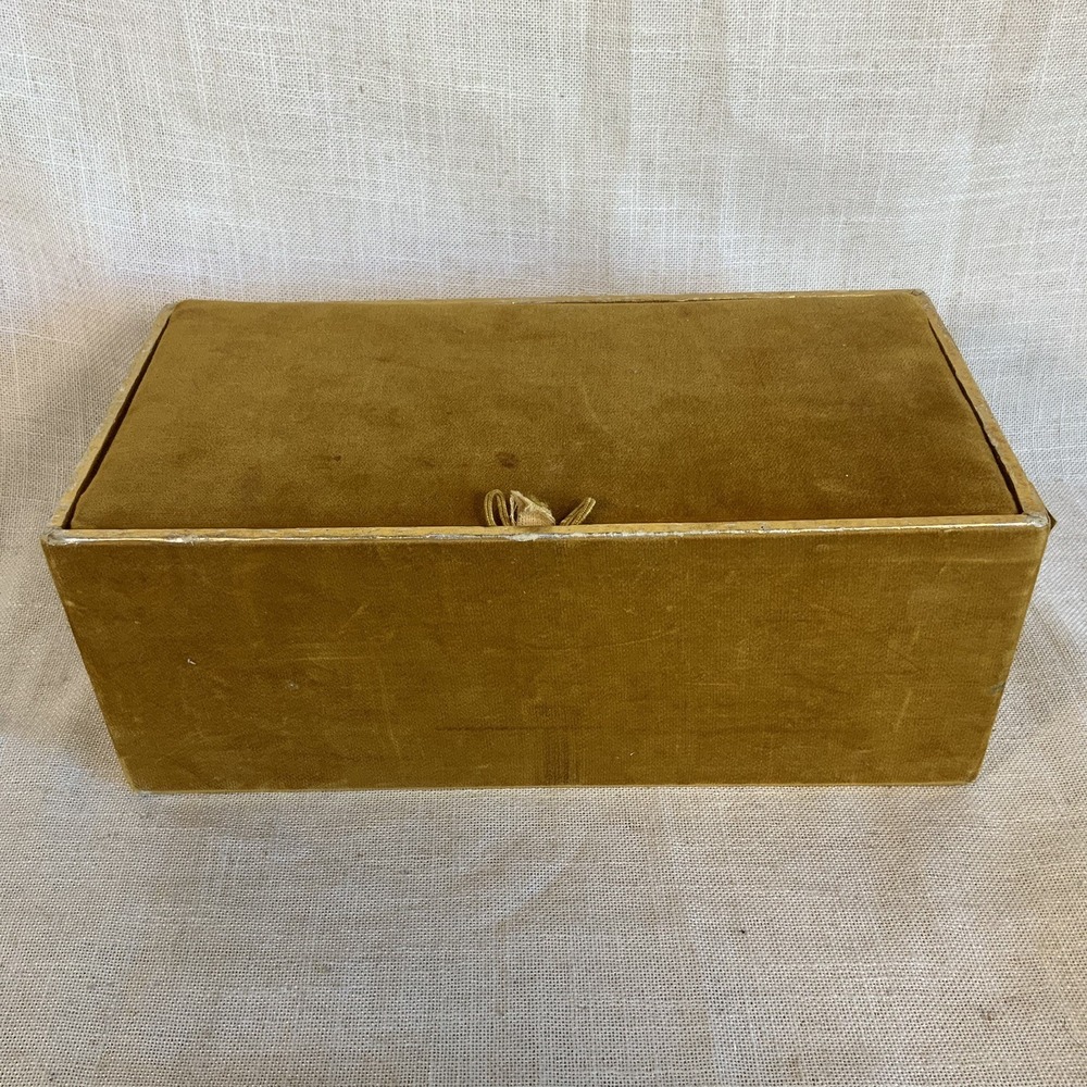 Vintage 60s 70s Gold Velvet‎ Faberge Presentation Box Glam Bling Retro Regency